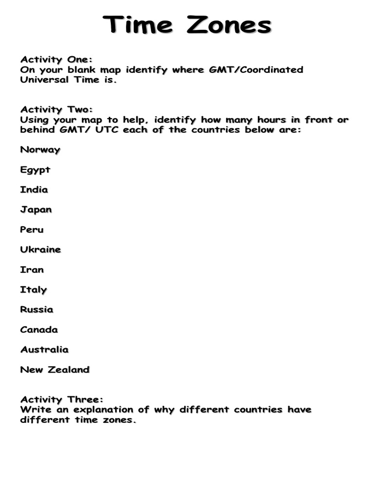 Understanding Global Time Zones | PDF