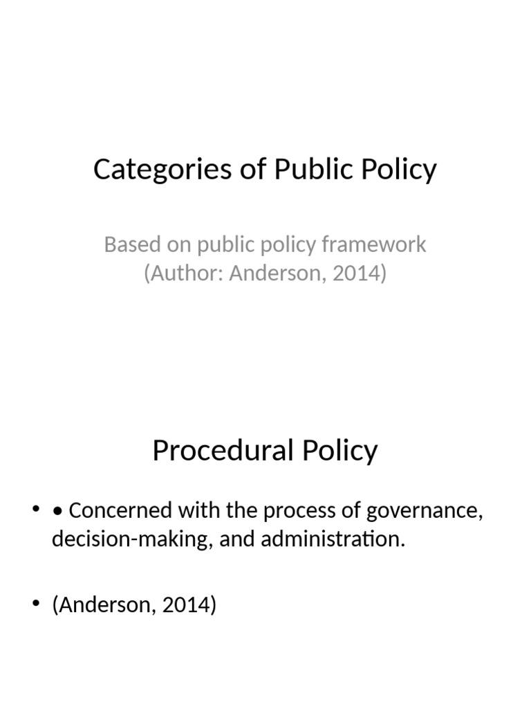 Categories of Public Policy | PDF