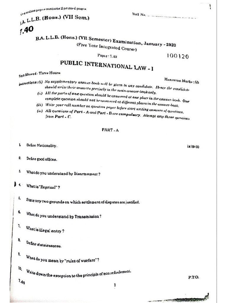 7th Sem 2020 Papers | PDF