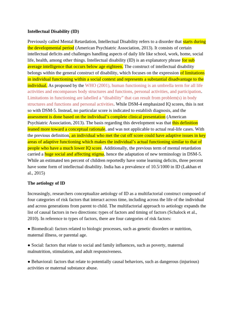 Understanding Intellectual Disability Causes | PDF | Intellectual ...