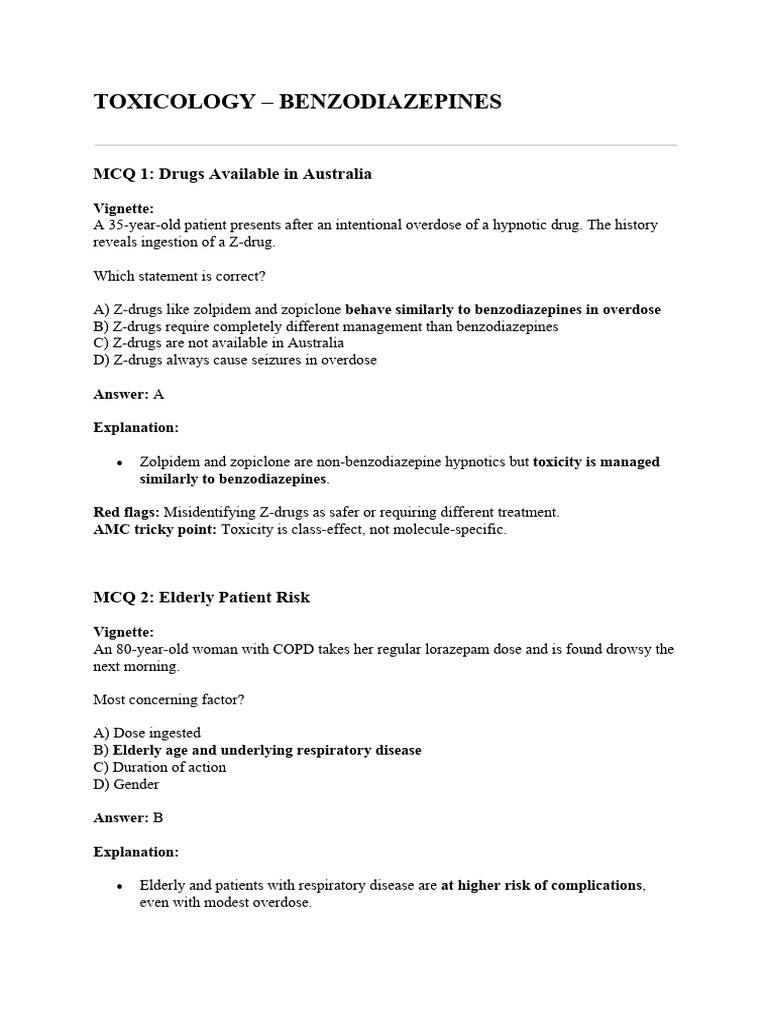 Benzodiazepine Toxicology Insights | PDF | Benzodiazepine | Drug Overdose