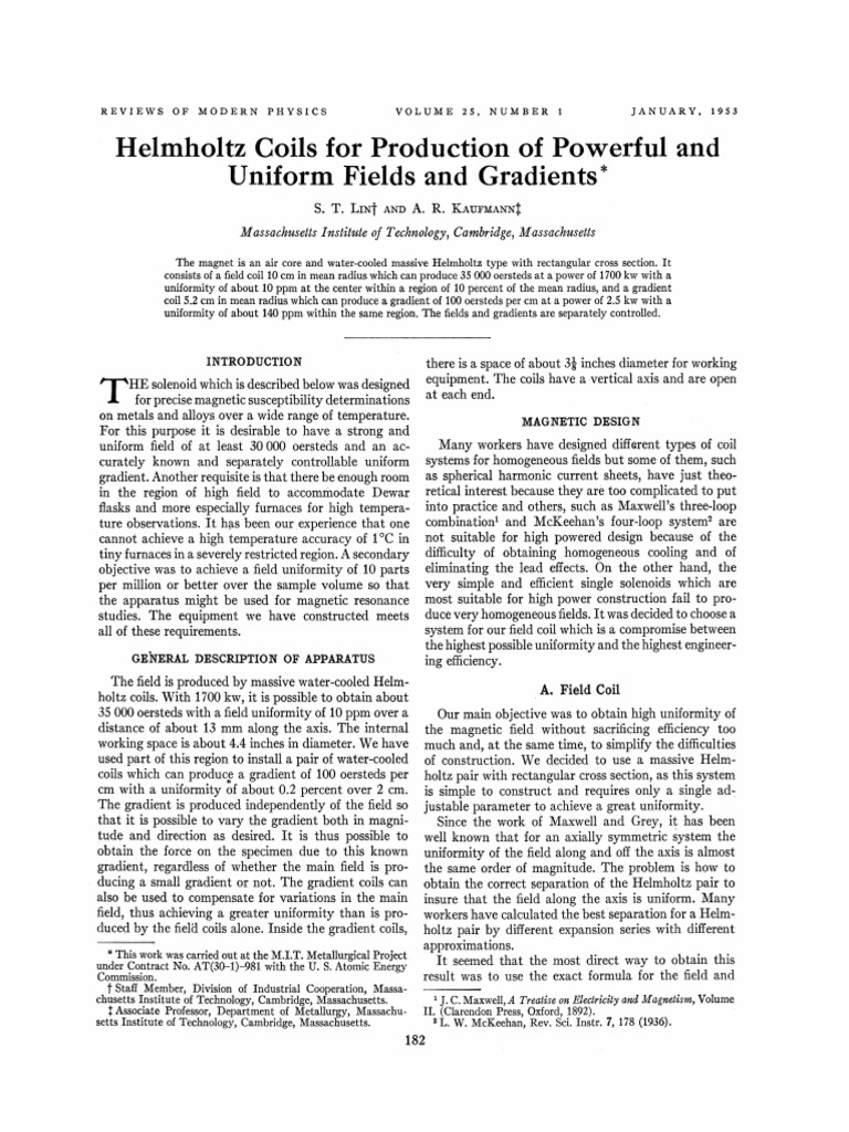 High-Performance Helmholtz Coils Design | PDF | Electromagnetism