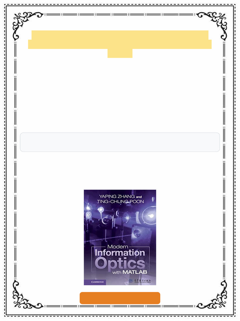 Modern Information Optics with MATLAB Yaping Zhang ebook interactive ...