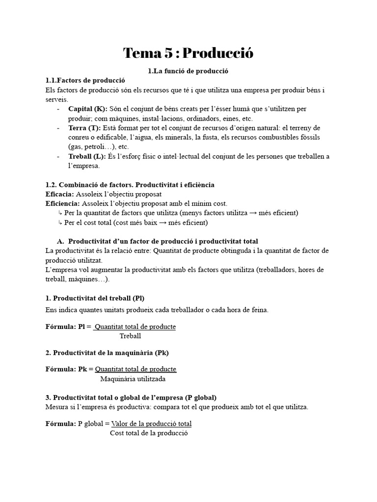 Apunts Tema 5 I 6 - Empresa | PDF