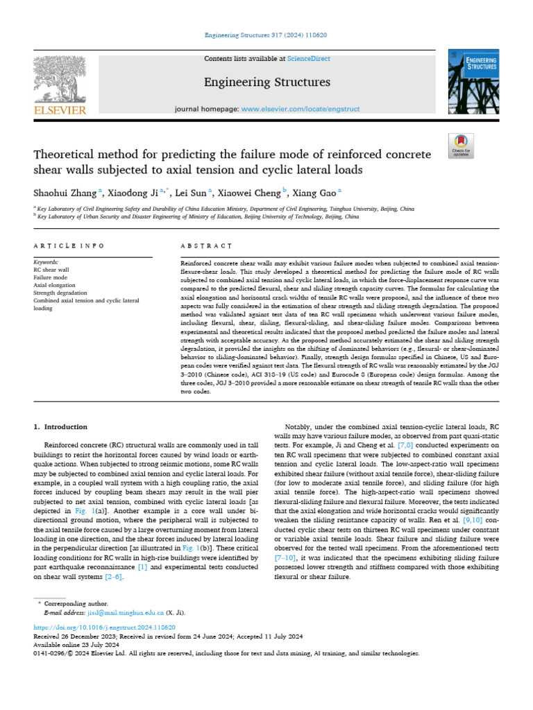 Predicting Failure Modes of RC Shear Walls | PDF | Strength Of ...