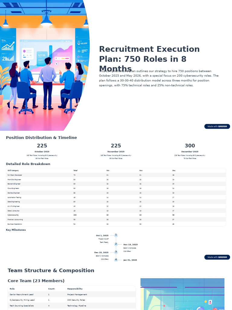Recruitment Plan for 750 Roles in 8 Months | PDF | Performance ...