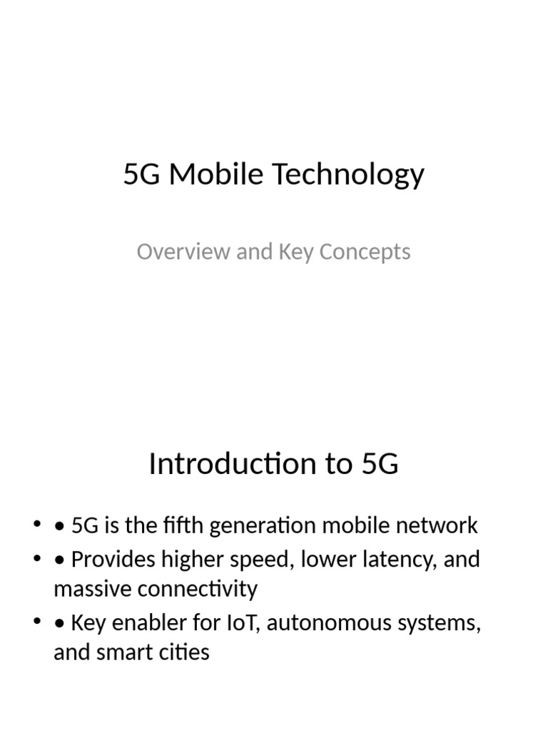 5G Mobile Technology Presentation | PDF