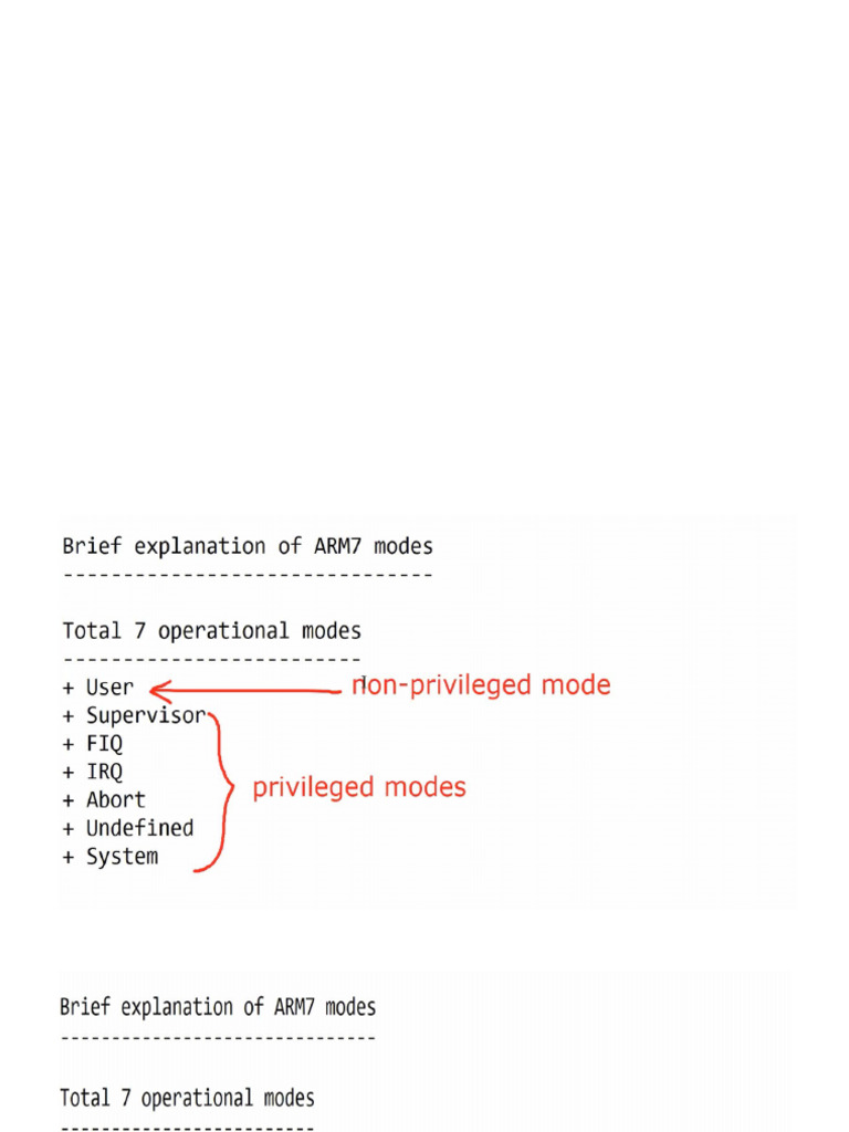 Supervisor Mode and Interrupts in ARM | PDF