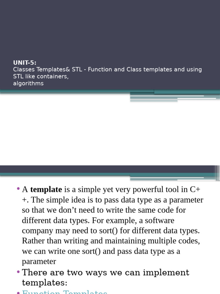 C++ Templates and STL Overview | PDF