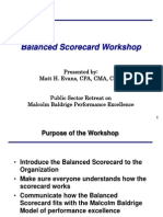 Balanced Scorecard Workshop: Presented By: Matt H. Evans, CPA, CMA, CFM