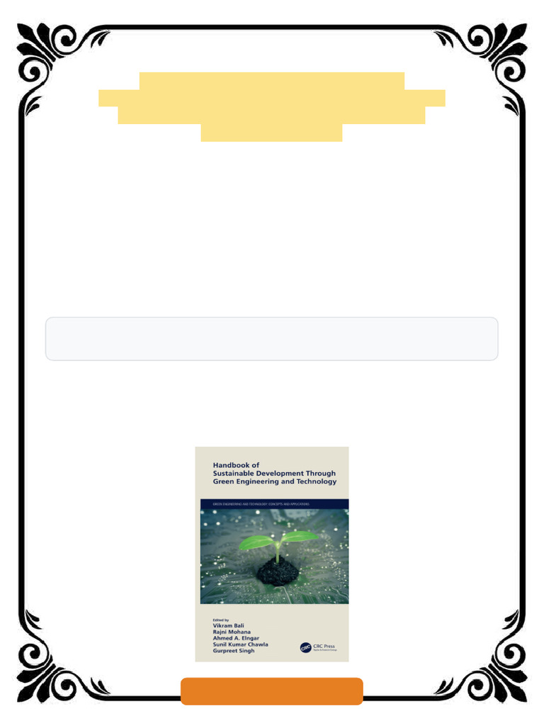 Handbook of Sustainable Development Through Green Engineering and ...