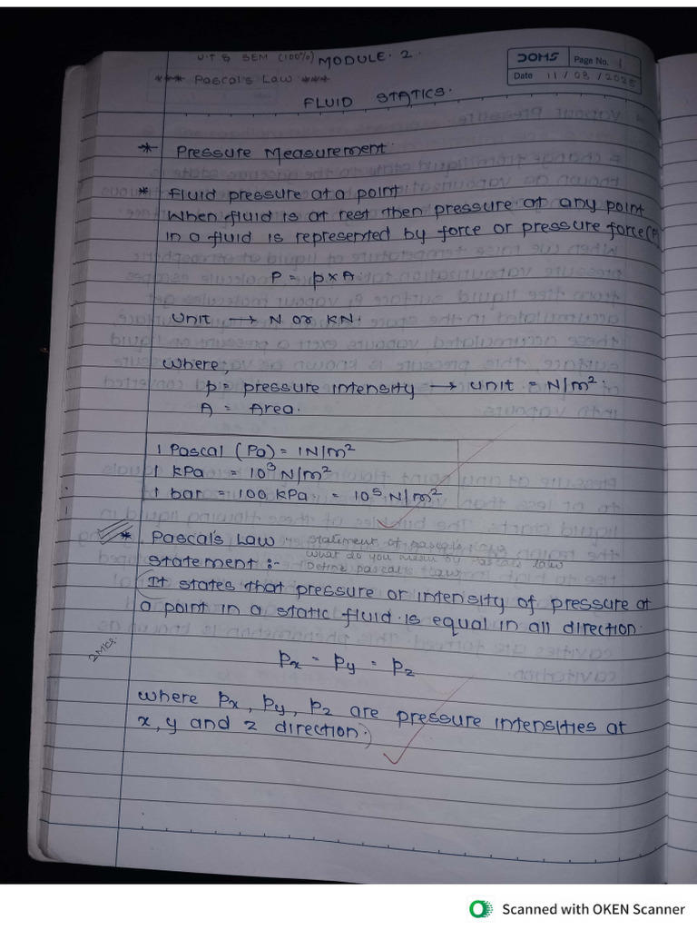 Fluid Mechanics Module 2 | PDF