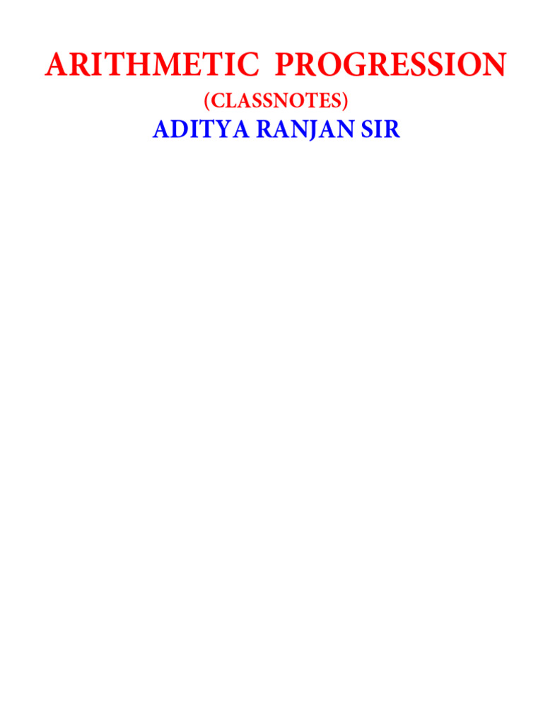 Arithmetic Progression | PDF
