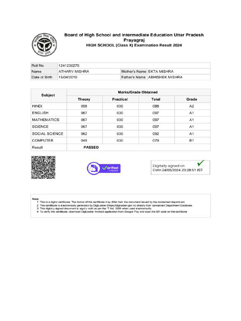 Mark Sheet | PDF