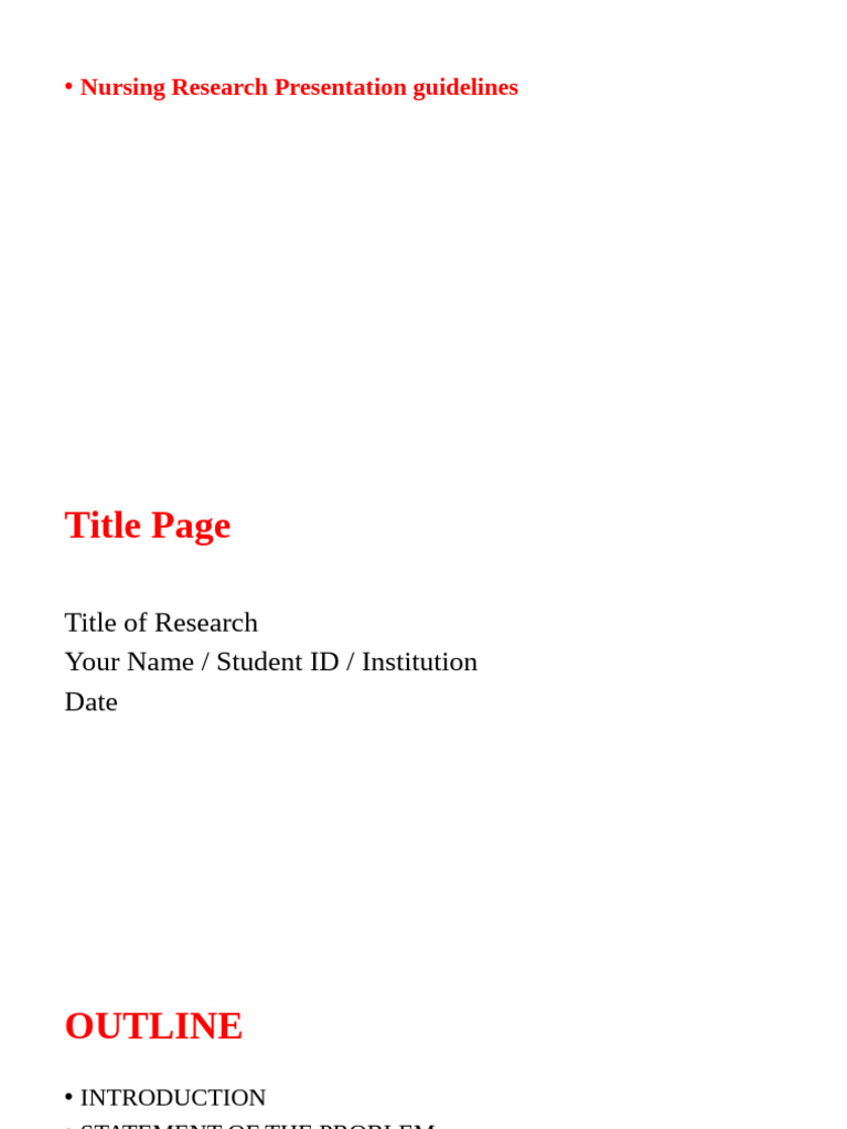 NURSING RESEARCH Presentation Guidelines | PDF | Methodology ...