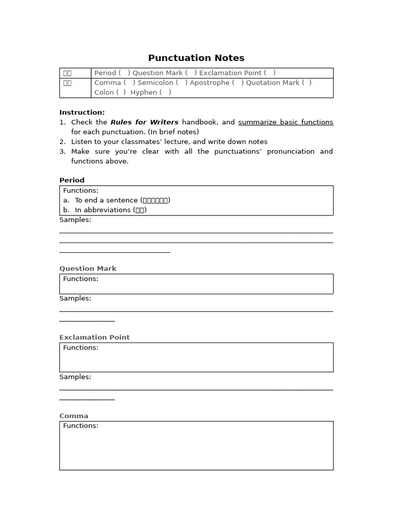 Punctuation Self | PDF