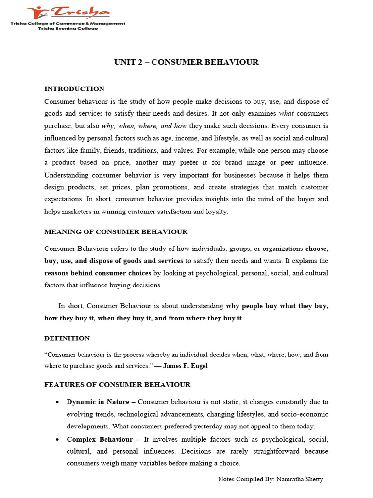 Understanding Consumer Behaviour Insights | PDF | Consumer Behaviour ...