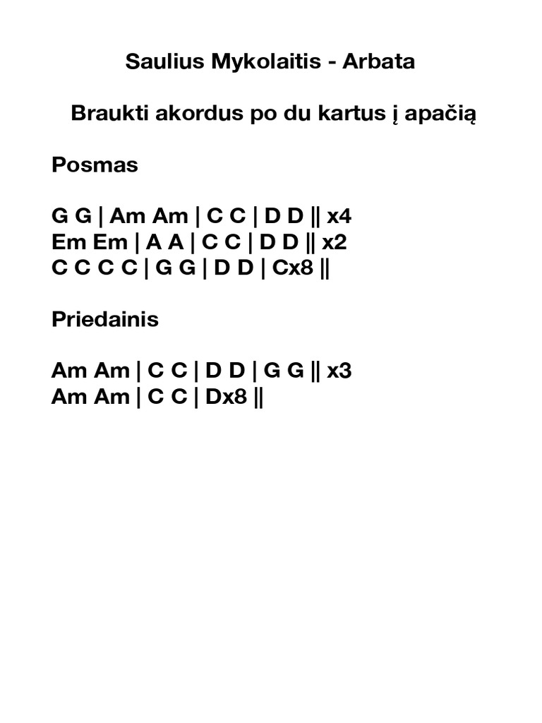 Arbata Akordai | PDF