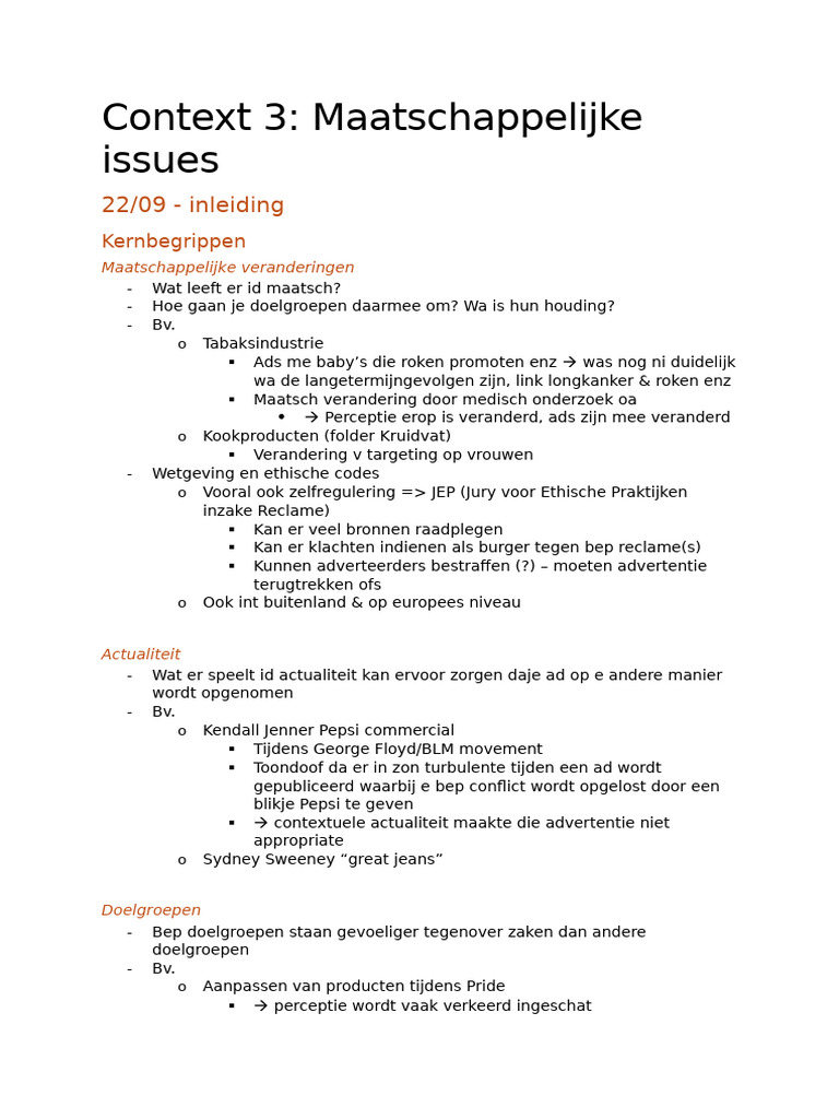 Context 3 - Maatschappelijke Issues | PDF