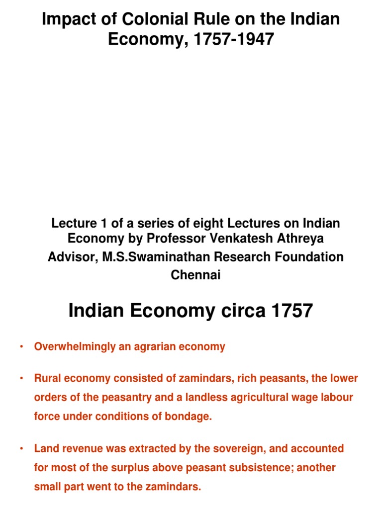 Colonial Rule's Economic Impact on India | PDF | British Raj | Economy ...