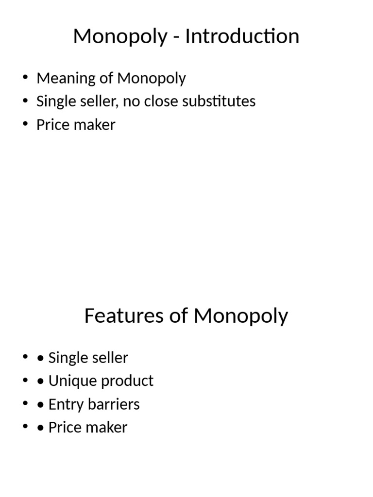 Understanding Monopoly: Types and Features | PDF