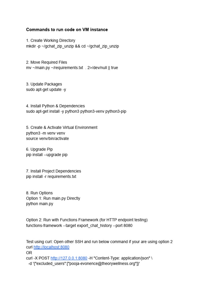 VM Instance Code Execution Guide | PDF