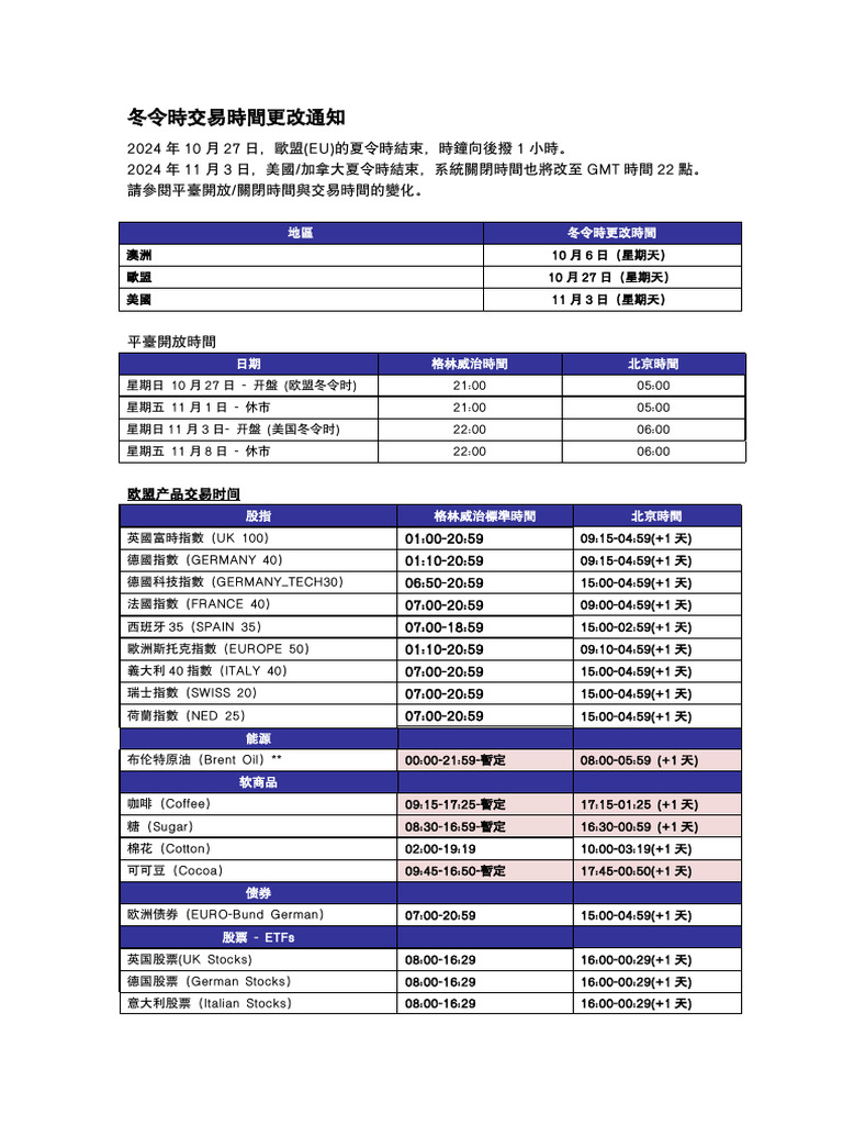 2024冬令时开始| PDF