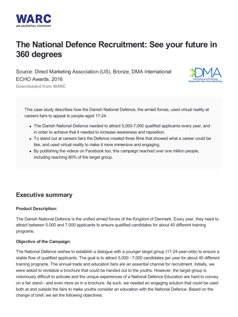 The National Defence Recruitment | PDF | Target Audience | Mass Media