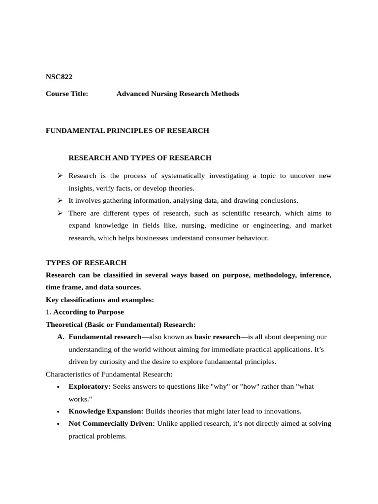Fundamental Principles of Research | PDF | Experiment | Hypothesis