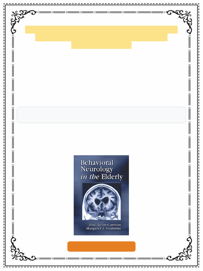 Behavioral Neurology in the Elderly 1st Edition Jose Leon-Carrion ebook ...