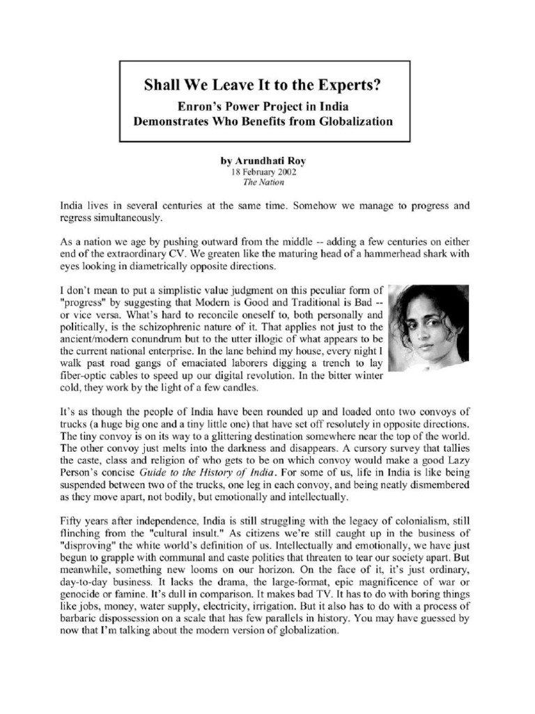 Shall We Leave It To The Experts - A.R | PDF