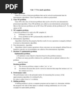 Unit - V Two Mark Questions. 1. Class P Problem