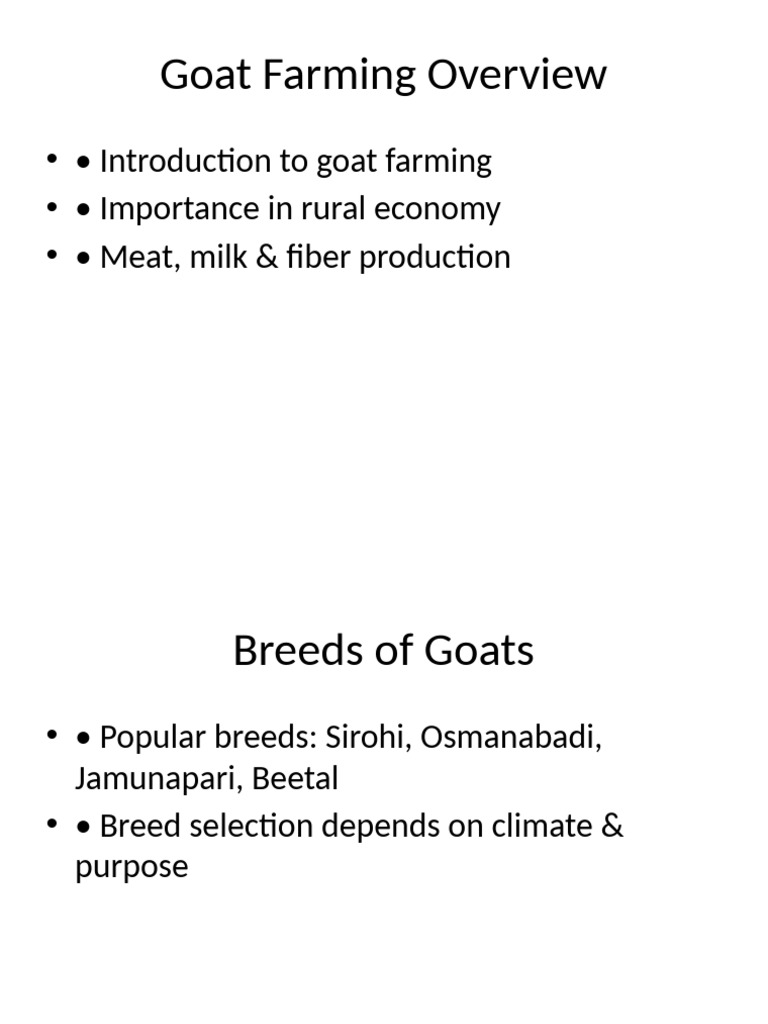 Goat Farming: A Comprehensive Guide | PDF