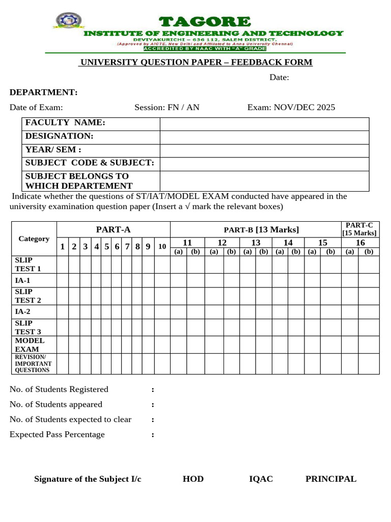 Univ Theory Feed Back Form Nd2025 | PDF