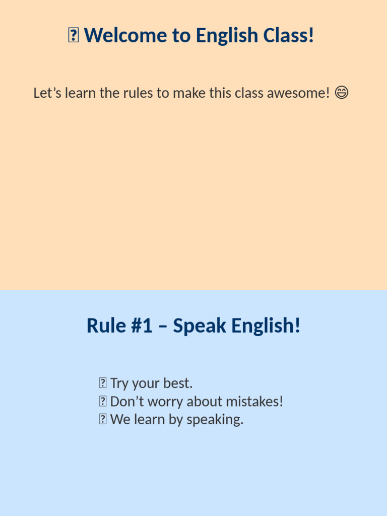 English Class Rules for Fun Learning | PDF
