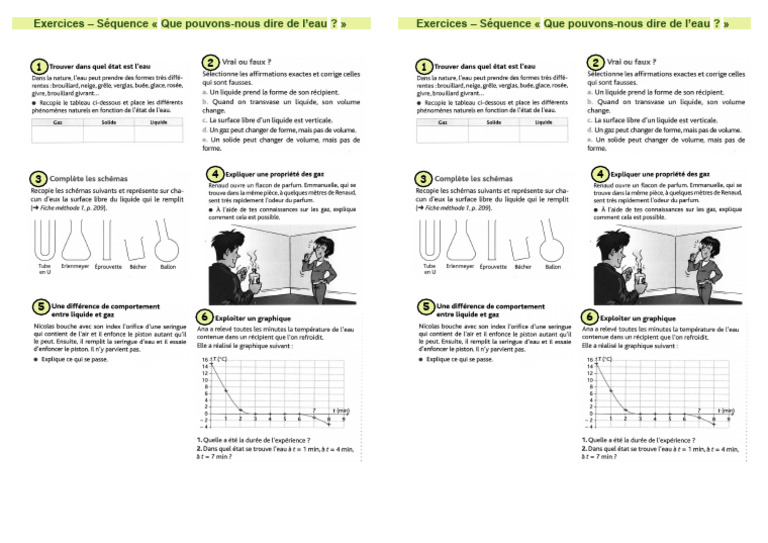 Exercices sur l'eau : séquence éducative | PDF