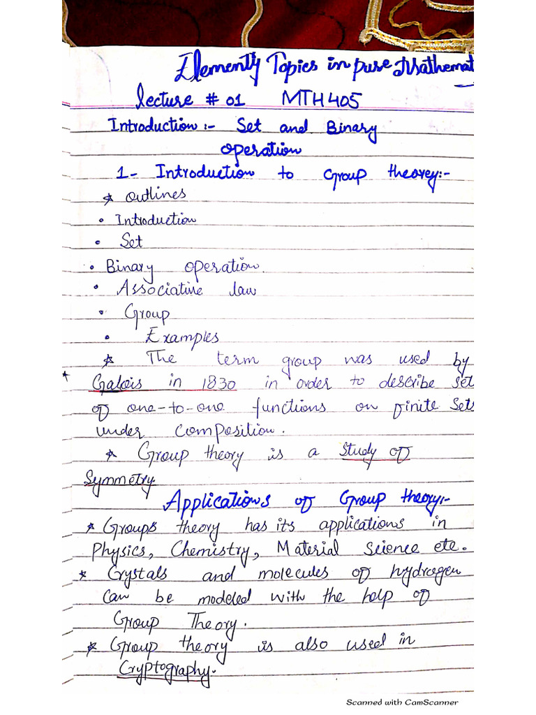 MTH405 Mid Term Notes | PDF