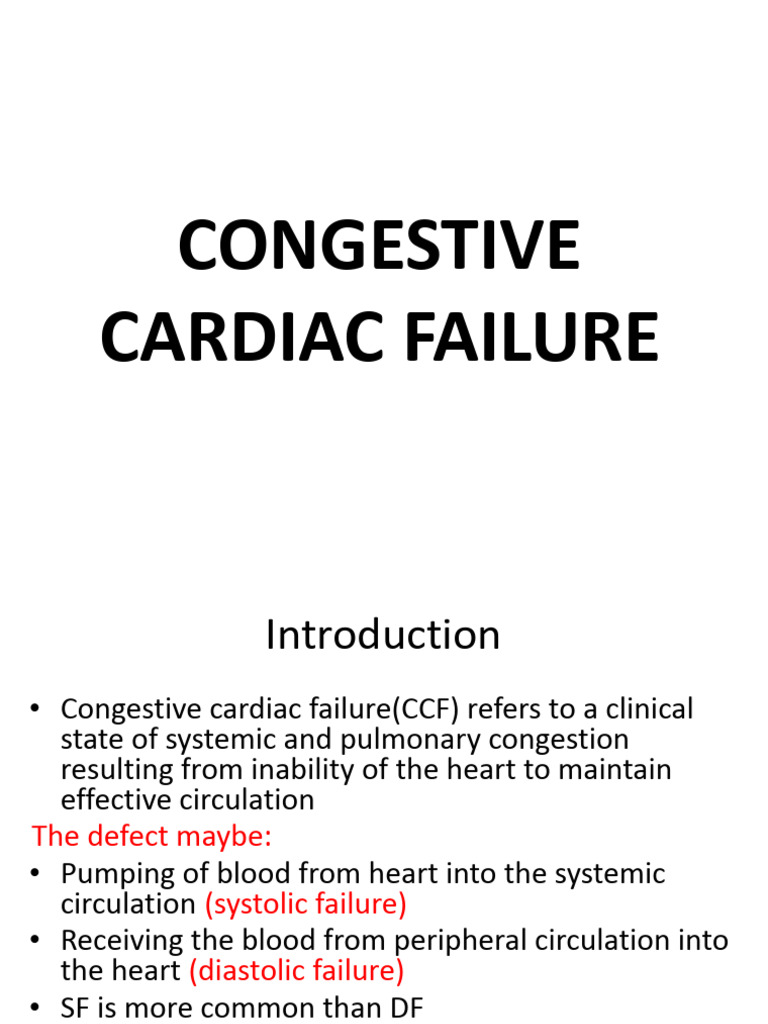 Understanding Congestive Cardiac Failure | PDF | Heart Failure | Blood ...
