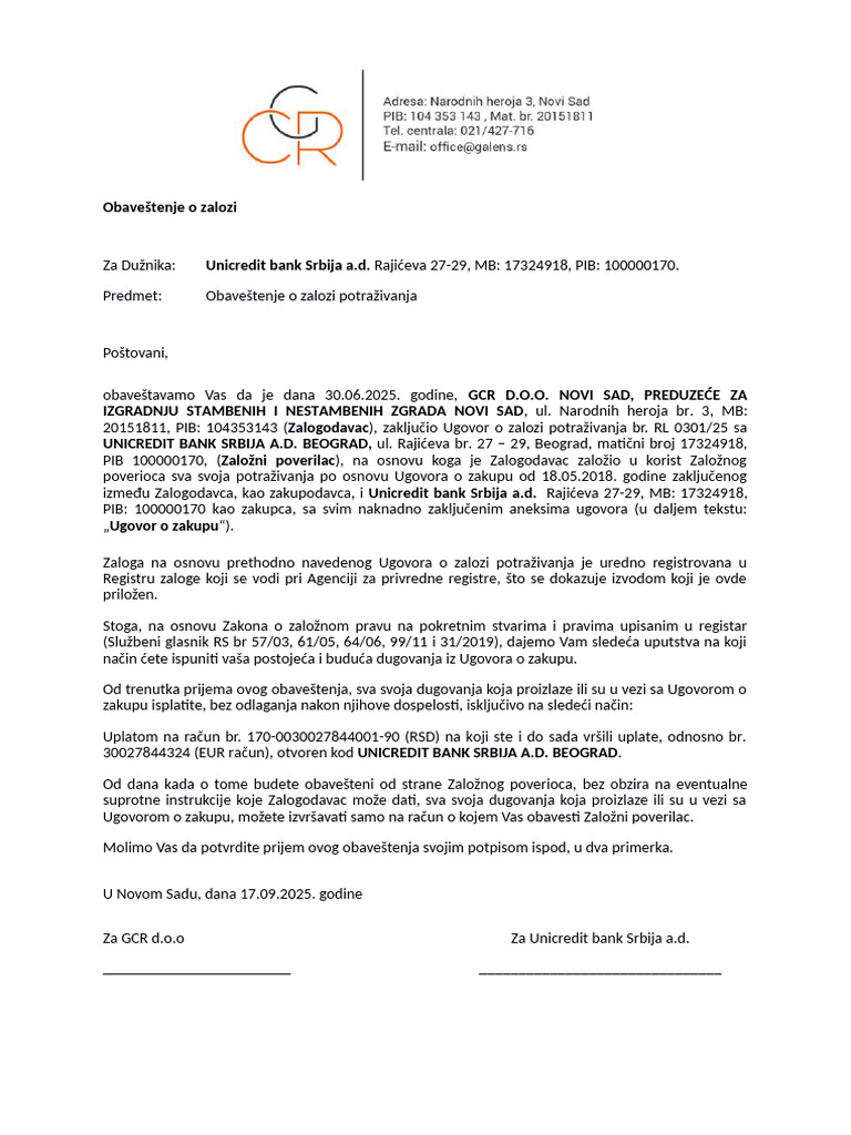 Unicredit Banka | PDF