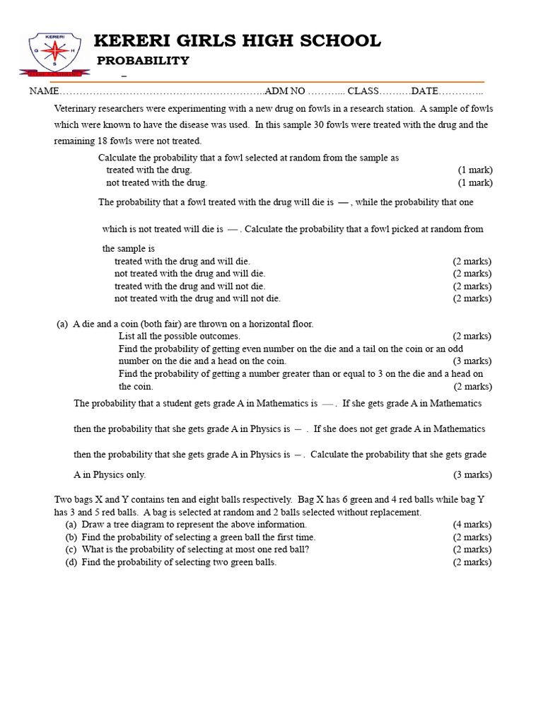 Probability Revision Paper 2025 | PDF | Probability