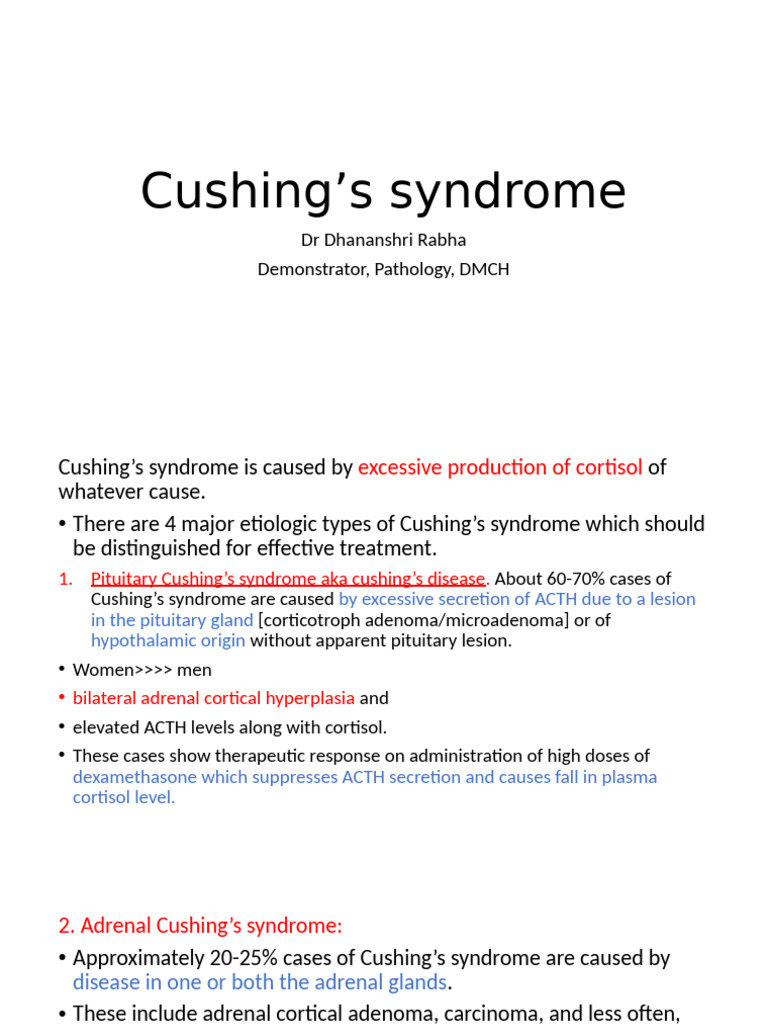 Cushings Syndrome | PDF | Adrenal Gland | Adrenocorticotropic Hormone