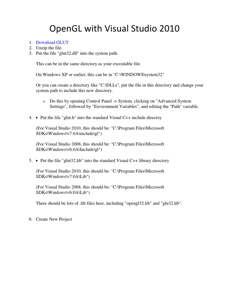 Setting Up OpenGL in Visual Studio 2010 | PDF | Microsoft Visual Studio ...