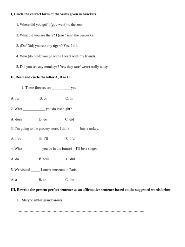 Verb Forms and Sentence Structure Exercises | PDF | Chess Openings ...