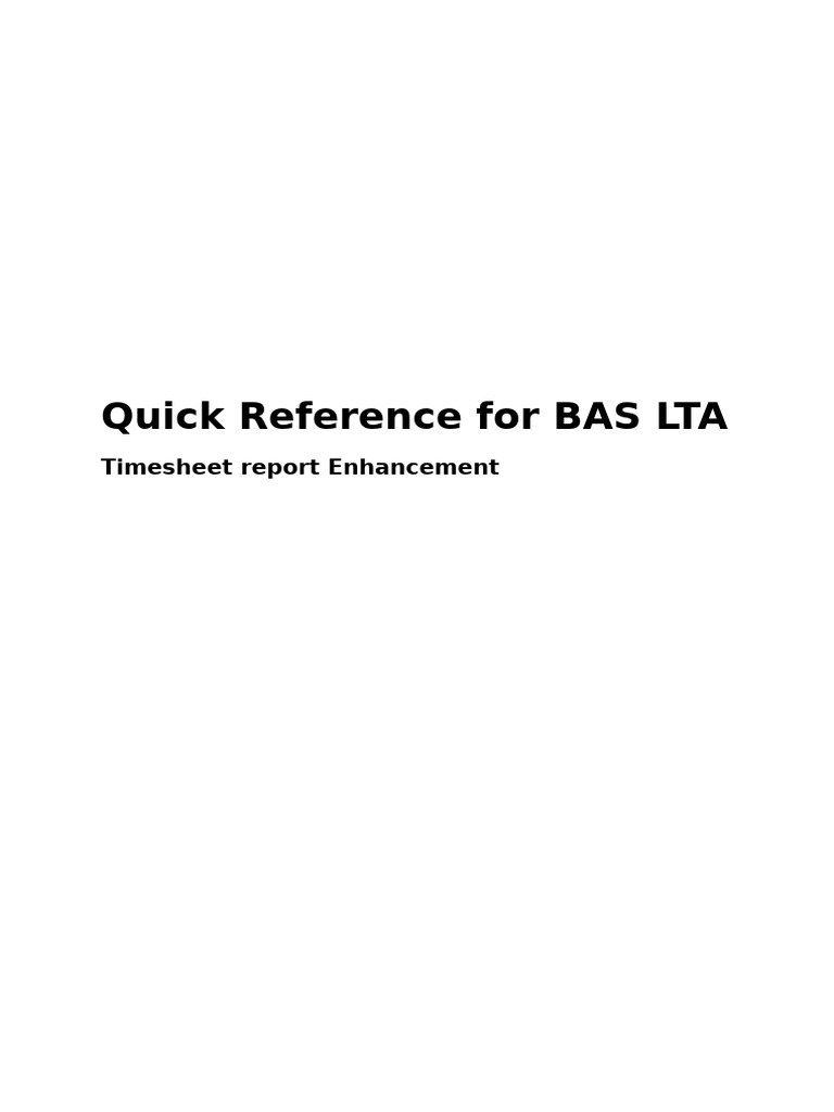 Quick Reference For BAS LTA - Registration No | PDF | Menu (Computing ...