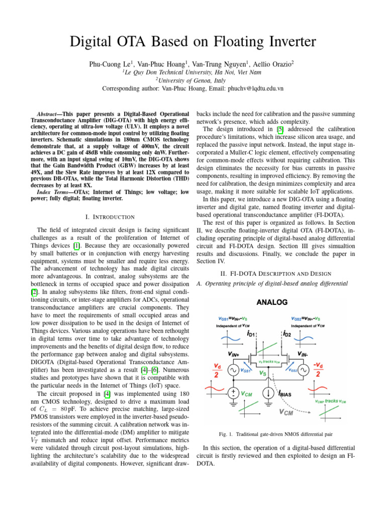 High-Efficiency Digital OTA with Floating Inverter | PDF | Power ...