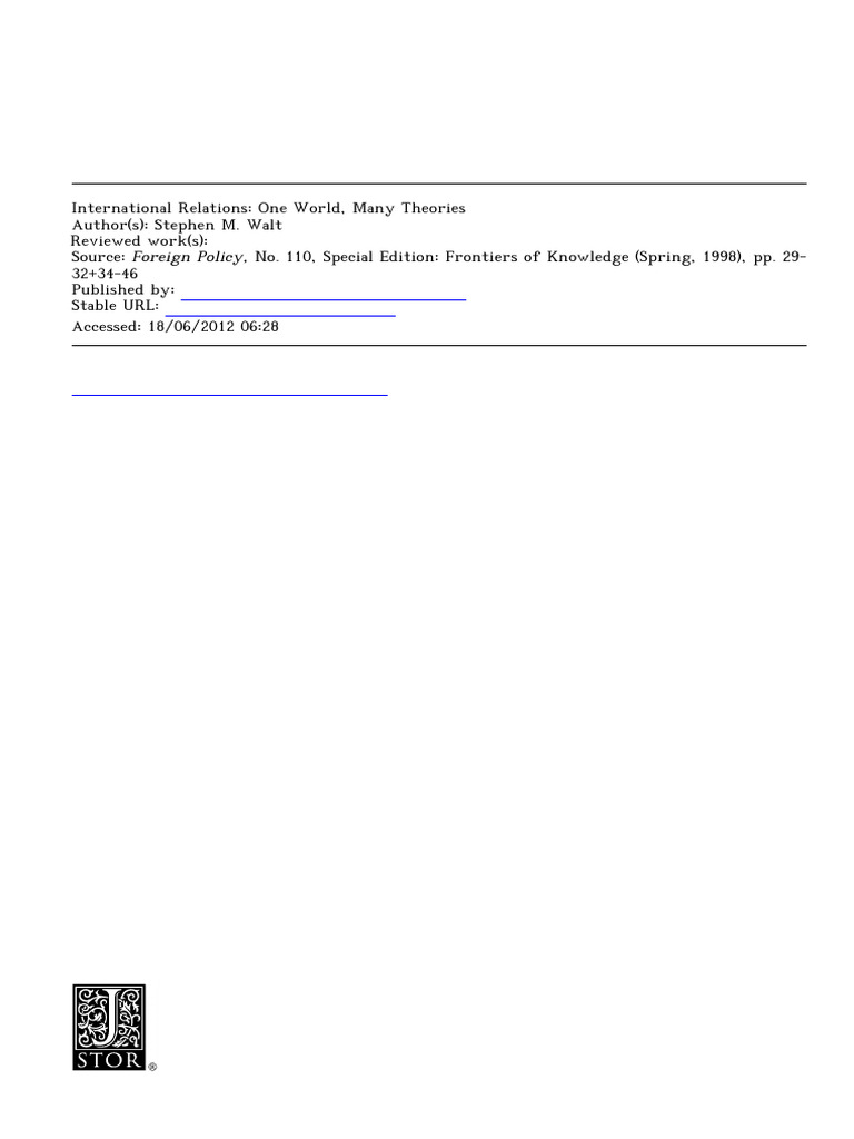 Theories of International Relations Explained | PDF | Political Science ...