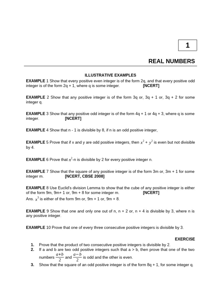 Properties of Integers and HCF Examples | PDF | Numbers | Factorization