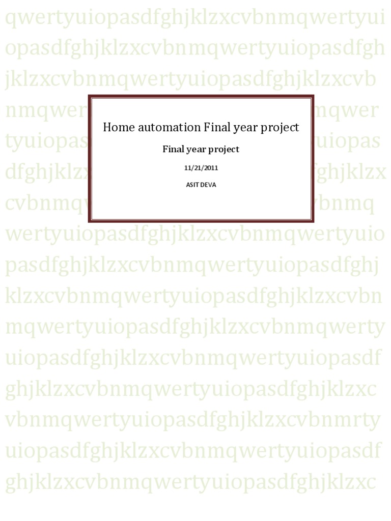 Home Automation System Project | PDF | Automation | Switch
