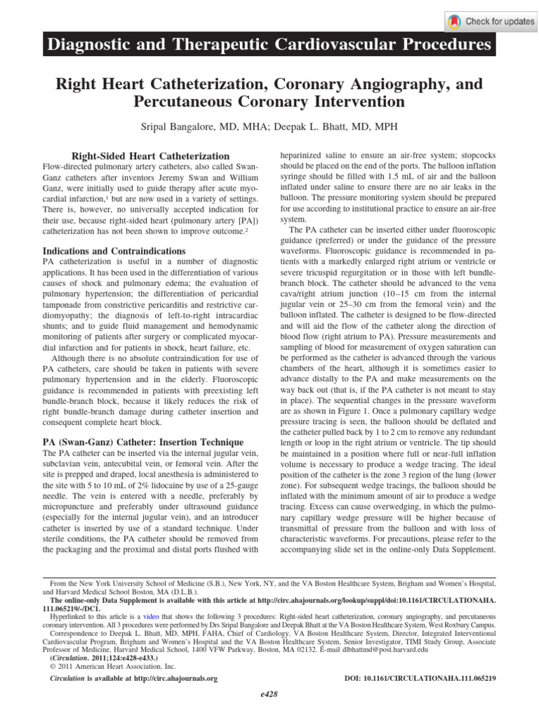 Cardiovascular Procedures Overview | PDF | Heart | Percutaneous ...