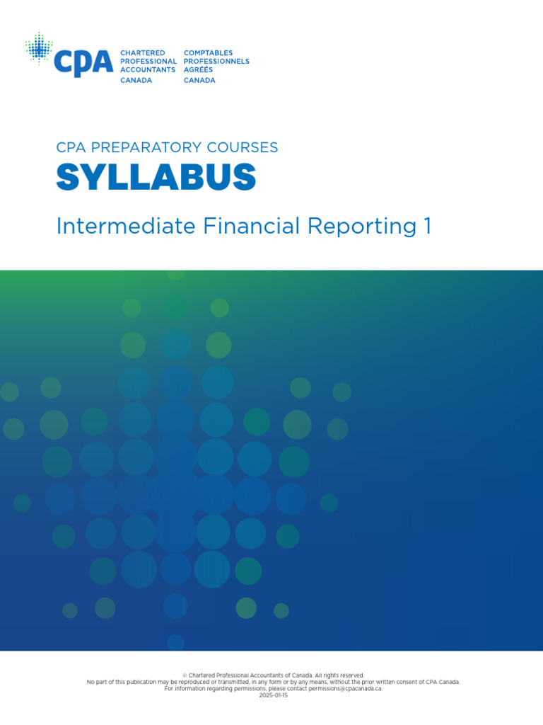 Intermediate Financial Reporting 1 Syllabus | PDF | International ...